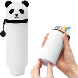 LIHIT LAB Kawaii Japanese Panda Stand Up Pencil Case For School Office College, Cute School Supplies, Animal Pen Holder Pouch Holder Teen Girls, Travel Cosmetics Storage, Artist Pencil Case (A7712-6)