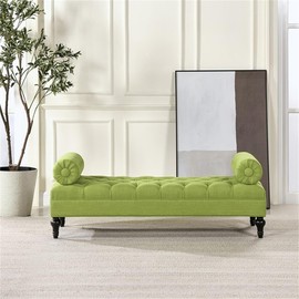 Jennifer Taylor Home Lewis Bolster Arm Entryway Bench Bright Chartreuse