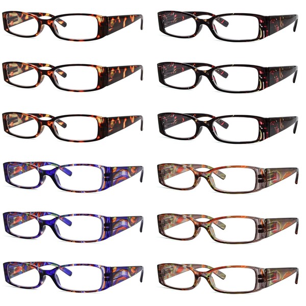 Eyekepper 12 Packs Cute Pattern Reading Glasses for Women -
