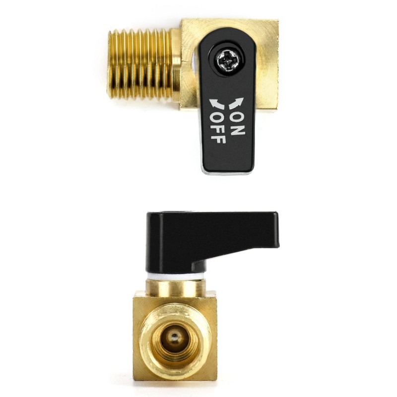 QWORK Air Compressor Valve, 2 Pack, Brass Mini Ball Valve,