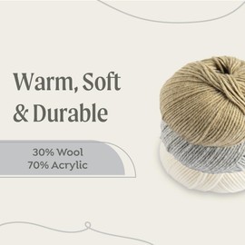Wonder Yarn DK Weight - Superwash Merino Wool Blend, Soft, 50g/123yd - Machine Washable for Sweaters, Blankets & Accessories - Beautiful Stitch Definition - Pale Silver Dream, 1 Ball