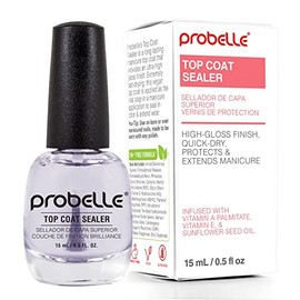 Probelle Top Coat Sealer - Capa Superior de Esmalte de Uñas de Secado Rápido