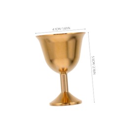 iplusmile 1set Brass Chalice Cup Elegant Household Goblet for Wine Beverages Auspicious Adornment for Home Decor for Special Occasions Stylish Design 2pcs