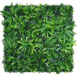 Yangrass Grass Wall Panels Set of 6, Artificial Hedge Panels Greenery Wall, UV Protected Faux Grass Backdrop Privacy Fence Screen, Greenery Wall for Outdoor Indoor Garden Birthday Wedding Decor