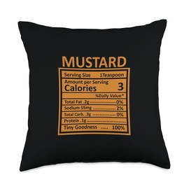 Nutritional Facts Labels Thanksgiving Gifts Store Thanksgiving Christmas Funny Mustard Nutrition Facts Throw Pillow, 18x18, Multicolor