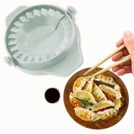 CHEFZOCO Teigformen, Teigformen, Pastetenform, Gyoza-Form, Teigversiegelung, Teigpresse, Gesamtlänge der Form 10 cm, Kunststoff, Grün