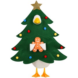Aymolas Christmas Tree Porch Goose Outfit Christmas Costume for Porch Lawn Goose Holiday Outfit Goose Clothes for 23'' H Plastic Goose Xmas Decoration Outdoor Garden Yard Patio Decor