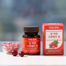 Daily One Very Good Cranberry Tablets Women's Concentrated Powder 500mg / 데일리원 참 착한 크랜베리 정 여성 농축 분말 500mg X 30정 2통