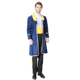 Costume Bay Men's Royal Prince Costume Charming Attire Regal Outfit Noble Prince Dress Kingly Ensemble Majestic Costume Fairytale Attire Royal Ball Cosplay (Blue, XL)