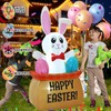 HZGDEJTG4FT Egg Basket Bunny Easter Inflatable Outdoor Decoration, with Built-in