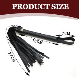 Leather Riding Whip, Black Horse Whip, Riding Whip for Horses Riding Crop for Horse Daily Training, Horse Jumping Race, Leather Whisk with Fringes, Tactical Whip, Whip (Black)