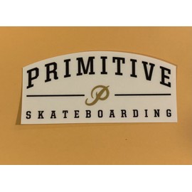 Primitive Skateboard Sticker Formal Logo Black/White/Go
