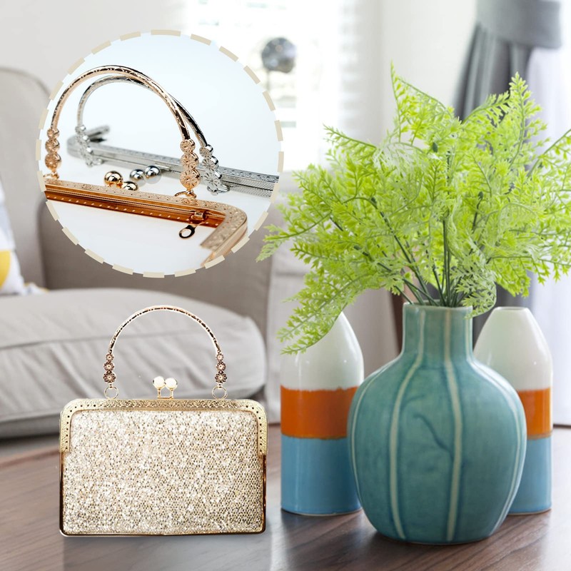 Metal Purse Frame, 2PCS Kiss Clasp Lock, Bag Clutch Frame