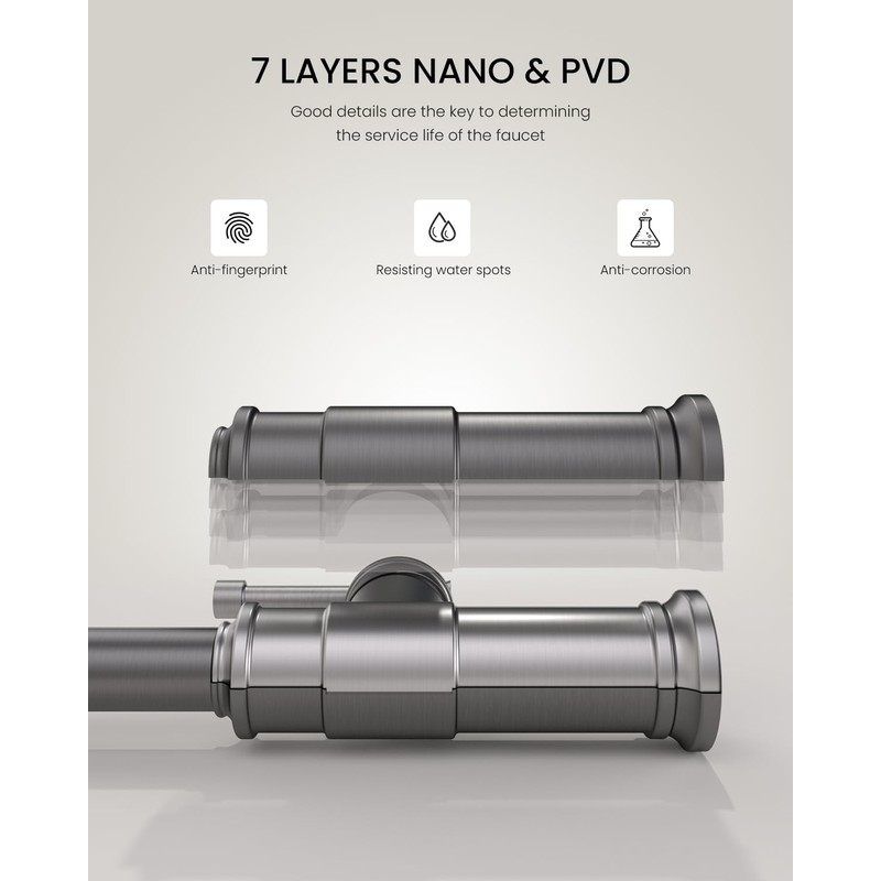 Pull Down Single Handle Kitchen Faucet High Arc, One Hole