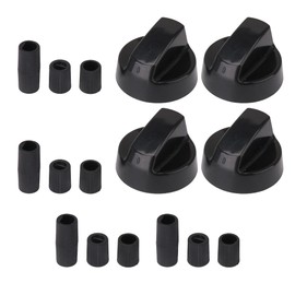 Mxfans 4Pieces ABS Plastic Black Universal Burner Control Knob Replacement Parts 42x26mm Black