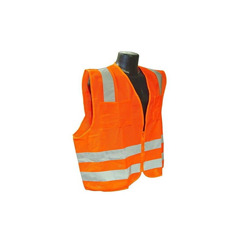 Radians SV8OMXL Polyester Mesh Standard Class-2 Vest, X-Large, Orange