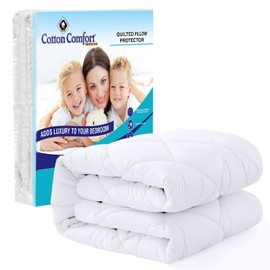 Extra Deep Quilted Mattress Protector Single Bed Size - Cotton Quilted Fitted Mattress Pad, Single Mattress Cover, UK Bed Mattress Topper (Single White)