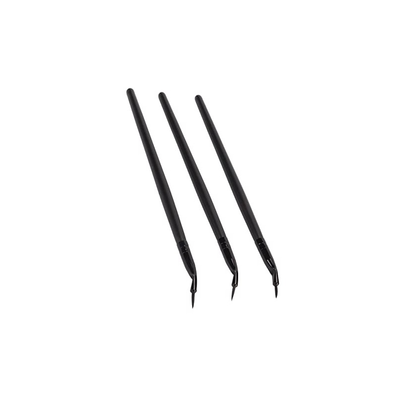 Bent Eyeliner Brush, 3pcs Pro Makeup Ultra Fine Angled Gel