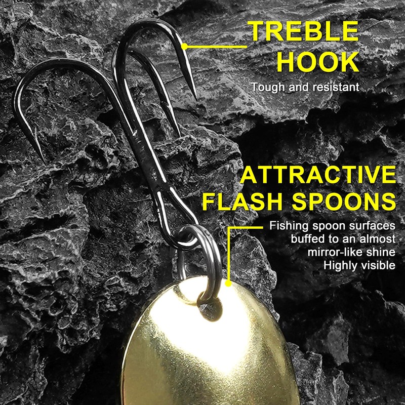 5pcs Fishing Spoon Lures Spinners Baits Hard Metal Jigs Spoon