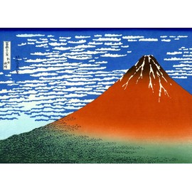 Painting Wallpaper Poster (Removable Self-stick) Fuji Mountain View 富嶽 Thirty horumo 凱風 St Lucia Art – The Great Ukiyoe Character Black FJS – 003 a1 (A1 Edition 830 mm × 585 mm) For Architectural Wallpaper + Weather Resistant Paint