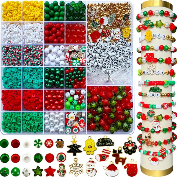 3140PCS Christmas Bracelet Making Kit, Christmas Beads Charms for Bracelets