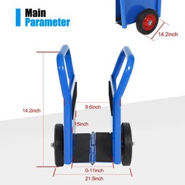 frperce Heavy Duty Panel Dolly with Handle 10" Solid Rubber Tires Wheels Slab Dolly 1000LBS Load Capacity All Terrain Moving Cart Panel Dolly for Drywall Sheet Heavy Appliance & Material