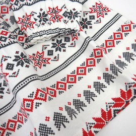 HonestBaby 2-Piece Tunic & Legging Set 100% Organic Cotton for Infant Baby and Toddler Girls, Unisex, Fair Isle Red, 4T