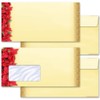25 Envelopes (No Window) Christmas Motif, Red Christmas Stars, DIN
