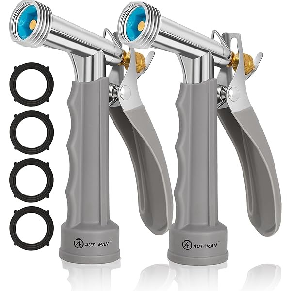 AUTOMAN Full Size Garden Hose Nozzle 2 Pack, High Pressure