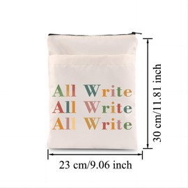All Write Book Sleeve for Journalist Writer Book Cover Book Pouch with Pocket for Teen Adult Writing (C-All Write)