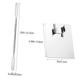 WOONEKY Stainless Steel Makeup Palette Set Mixing Spatula Essential for Diy Foundation Pigments for Traveling Salons