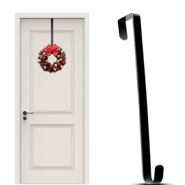 LEISURE CLUB Door Hook, Christmas Wreath Hook, Hanging, Entrance Decoration, Hanger, Rope Hanger, Easy to Install, Metal Door Decoration, Black 12.2 inches (31 cm)