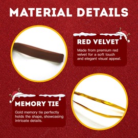 30pcs Velvet Bows for Christmas Tree, Christmas Tree Bows, Christmas Bows for Tree, Velvet Christmas Ornaments, Vintage Christmas Decor, Christmas Decorations for Wreath Garlands Home Holiday (camel)