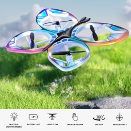 Mini Drone for Kids Remote Control Drone with Colorful Light 3D Flip, Headless Mode, Altitude Hold Ideal gift Toy for Beginners, Boys and Girls