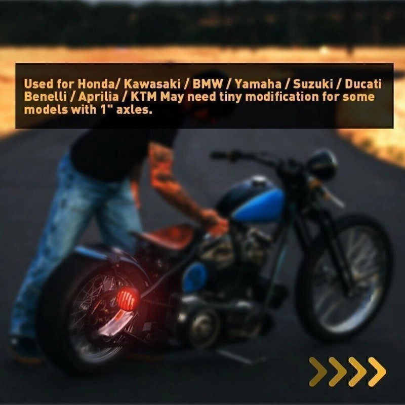 Gearzaar Side Mount License Plate Bracket Motorcycle LED-Light Holder For