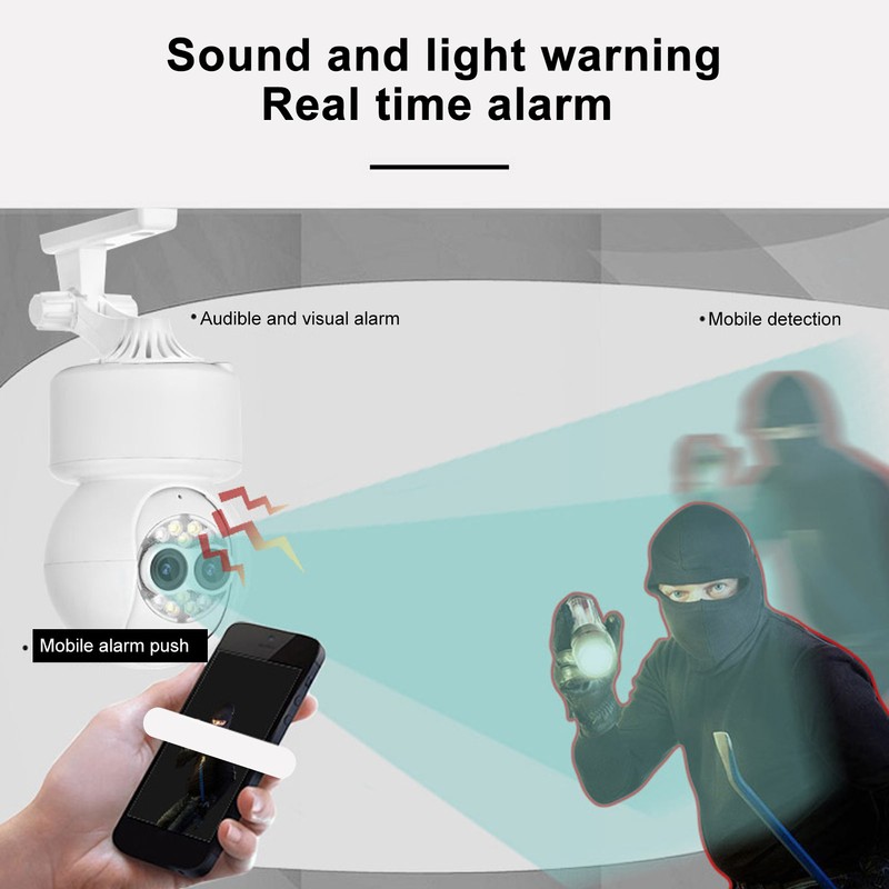 Security Camera Dual Lens Focal Adjustable 1080P HD Wifi Wireless
