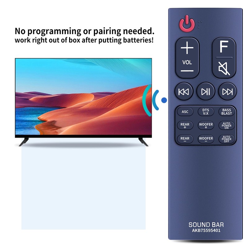 AKB75595401 Remote Control Replacement fit for LG Soundbar SK5Y SK5R