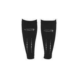 Torch Series Reflective Calf Compression Sleeves (Medium, Black)