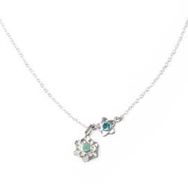 Custom Birthstone Lariat Style Mom Necklace Birthstone Flower Pendant, Bloom Mother & Child Flower Necklace, Bezel Set Mothers Day Gift for her, Mom Gift [Bloom Lariat]