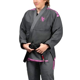 Hayabusa Lightweight Jiu Jitsu Gi - Grey/Pink, A4