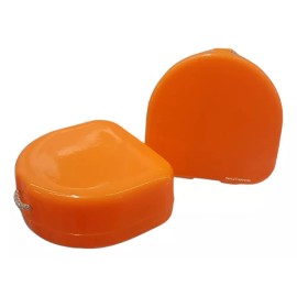 Dental Porta Guarda Estuche Para Aparatos De Orto ( 1 Caja ) Color Naranja