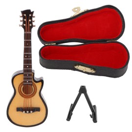 Basswood and Metal Miniature Electric Guitar Model Mini Musical Instrument Ornaments10cm Cutaway Guitar