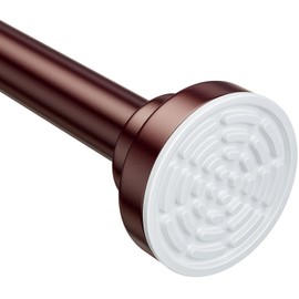 Ausemku Shower Curtain Rod Tension - 26-76 Inch Never Rust Non-Slip Spring Tension Curtain Rod No Drilling Stainless Steel Curtain Rod Use Bathroom Kitchen（Brown）