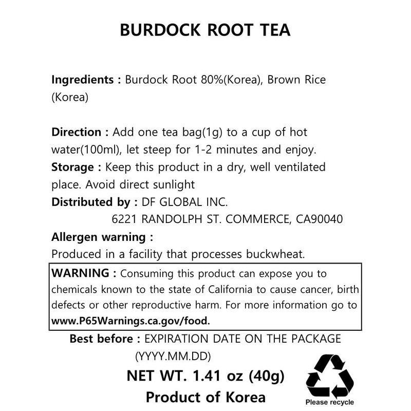 Damtuh Traditional Korean Tea Burdock Tea Bag (40 Tea Bag