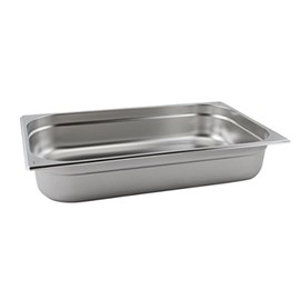 CateringBase Stainless Steel Gastronorm Pan, 1/1 Size, 65mm Deep, Silver