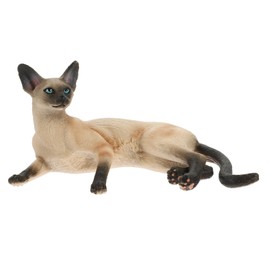 Kisangel Realistic Siamese Cat Figurine Plastic Cat Decoration for Home Garden for Indoor and Outdoor Use