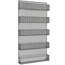 Spice Rack Organizer - Space-Saving Wall-Mount 5-Tier Wire Shelves for Pantry or Cabinets - Kitchen Organization and Storage by Home-Complete (Black)