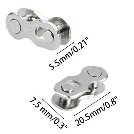 Runseaway 6 Pairs 11 Speed Steel Bike Chain Link, Reusable Bicycle Missing Link, Bicycle Chain Quick Link Connector, Silver