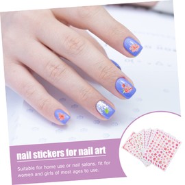 Baluue Japanese Flower Nail Stickers 8 Sheets 3D Cherry Blossom Nail Art Decals for DIY Manicure Accessories