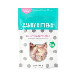 Candy Kittens Vegan Sweets - Gluten-Free - Natural Fruit Flavour Candy - Gummy Chewy Gourmet Sweets - Sour Watermelon, 4.8oz (Pack of 7)
